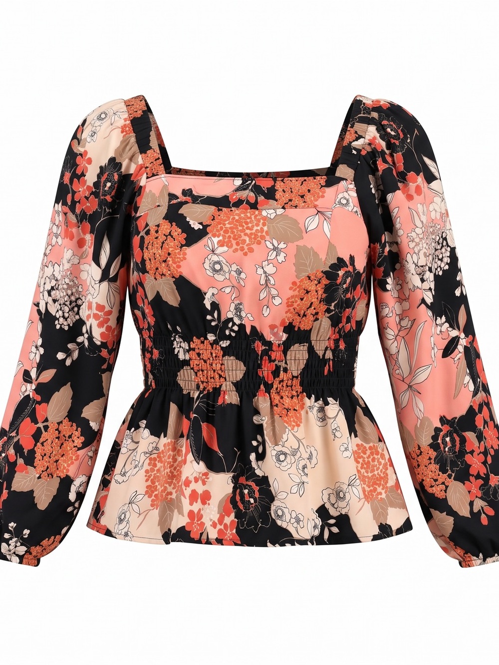 Spartina 449 | Floral Boho Ponk and Black Long Sleeve Blouse | Size Medium